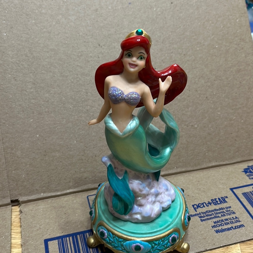 Rare, Vintage, Ariel, Little Mermaid Figurine, with Jewel Base